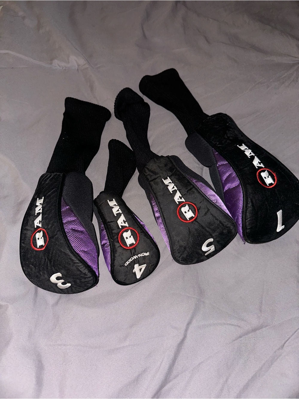 Ram Driver Golf Club Head Covers lots of 4.
Minor cosmetic wear as pictured.